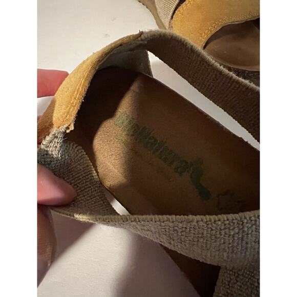 BioNatura Women's Leather Elastic Straps Crossed On Sandals Yellow/Beige Size 39 - Picture 4 of 10